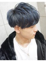 ヘアテリア リュウ 大塚(hair teria ryu)&nbsp;ツーブロック刈り上げマッシュ×アッシュブルーハイライト