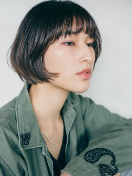 ピズム(PISM) 前上がりラウンドクールショートボブ/ダークアッシュ