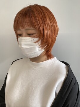 リーホリエ(Lee Horie) ぱっつんワイドバング×オレンジ◎