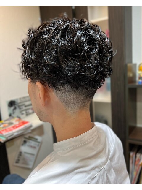 アシメバング・フェードパーマ・hommehair2nd櫻井