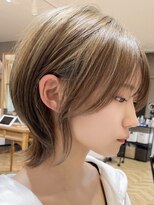 ロンドブルーム 天神大名店(Lond Bloom)&nbsp;ショコラアッシュベージュカラーボブウルフくびれミディ前髪あり