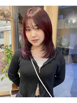 クペウ(cope'u) ザクザクレイヤーに秋っぽくボルドーカラー