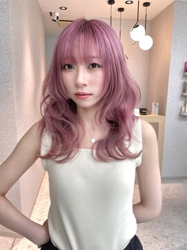 天神美容室 天神美容室×ブリーチ×ピンクカラー×姫カット×レイヤー