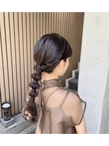 玉ねぎヘアアレンジ/編みおろしヘア/結婚式参列ヘア2
