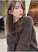 レイヤーカット/細めハイライト/透明感/ウルフ/オリーブベージュ