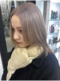 ダブルカラーミルクティーベージュレイヤーカット韓国ヘア