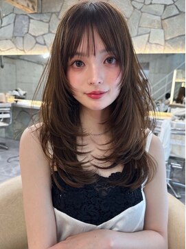 サイン 渋谷(SIGN) ブリーチ グレージュ 姫カット フェイスレイヤー ハイトーン