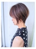 神戸 30代40代50代60代絶壁解消小顔前髪ありショートボブby柴立