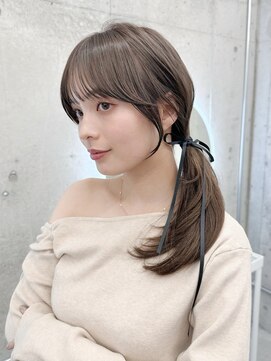 フォンズ(FONS) 縛っても可愛い顔まわり　オリーブグレージュ　グレージュ