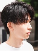 サーフカール/ 刈り上げセンターパート/ブルーブラック[新宿駅]