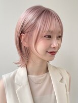 メロウ(mellow)&nbsp;透明感♪ピンクベージュ×韓国風くびれミディアムレイヤー