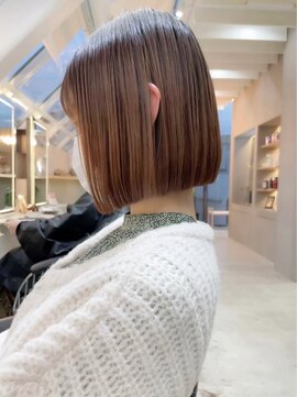 リール 銀座(R'EEL) ココアベージュボブルフ×髪質改善[銀座]