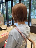 ショートボブ/切りっぱなし/ブラウンベージュ