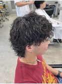 波巻きプードルパーマ波巻きパーマシャドウパーマメンズカット