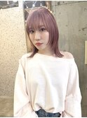 ピンクミルクティー/レイヤーカット/ウルフカット/ブリーチ