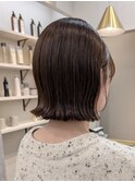 ボブ　ミルクティーベージュ　艶髪　髪質改善カラー　ショート