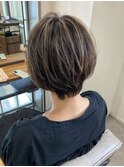 ショートボブ×コントラストハイライト☆【中村隆寛】