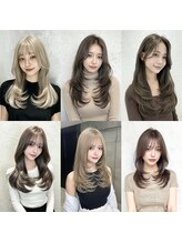 ☆韓国風レイヤー☆ボブ☆ショート☆トレンドヘアスタイル★ブリーチカラー★透明感カラー★白髪染め★