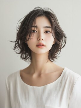 大人ヘルシー☆無造作ラフカールのくせ毛風ボブ