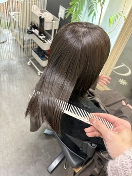 ブリーチなし！オリーブグレージュ