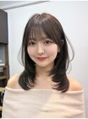 ワンカールレイヤーカット/似合わせ/顔まわり/前髪/グレージュ