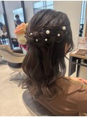 【華やか】編み込みハーフアップ10代20代ヘアアレンジ