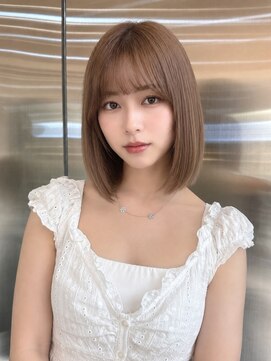 シー バイ ロンド 新宿(Sea by Lond) ワンホンレイヤ ー×ダークブルー[デジタルパーマ/ボブ/韓国]