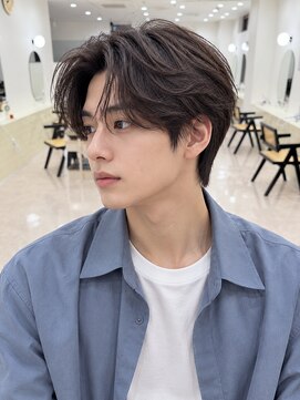 モト 船橋(moto) 韓国メンズセンターパート艶髪アッシュブラウンダウンパーマ船橋