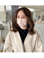 エンリッチヘア(enrich hair)&nbsp;ミディアムヘア　くびれヘア　ベージュカラー