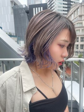 ジーナ 梅田茶屋町(Zina) グレー×インナーパープル