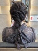 結婚式のお呼ばれアレンジ　編みおろし