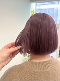 髪質改善カラー◎ピンクラベンダー × ボブスタイル
