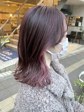 エトラ 渋谷店(etora) ヨシンモリ　くびれ巻き　モーブピンク　ハイライト