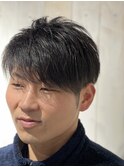 ツーブロアシメショートマッシュ