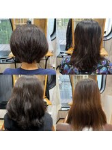 癖毛には種類があります。癖の種類に合わせた薬剤選定をすることで最小限のダメージで艶のあるストレート。