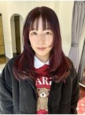 10代20代可愛いレイヤーカットュブリーチなしチェリーレッド