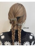 簡単アレンジ　ツイン三つ編みアレンジ　12月14日UP