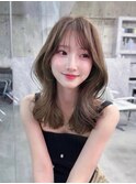 美髪韓国レイヤーイメチェン似合わせチェリーブラウンミニウルフ