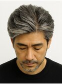 50代40代白髪ぼかしシルバーメッシュバレイヤージュ