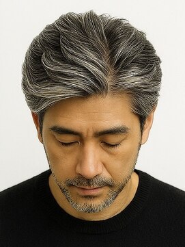 バース 梅田中崎町店(BIRTH) 50代40代白髪ぼかしシルバーメッシュバレイヤージュ