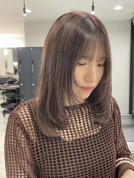 リムレスバイサンク 万代 新潟駅(LIMLESS by cinq) 新潟ブリーチ1回ブリーチなしダブルカラーミルクティーベージュ*