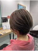 ハイライトショートボブ