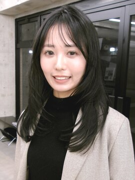 レイヤーカット/ミディアムヘア/髪質改善/縮毛矯正/なんば