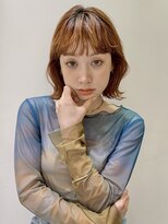 マイル 渋谷(mile)&nbsp;ブリーチなしオレンジベージュ×ニュアンスボブ