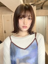 サンルーム(SUN room) 20代ナチュラルブラウン外ハネボブレイヤーボブ顔周りレイヤー