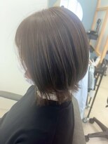 テーラヘアー 袖ヶ浦2号店(TELA HAIR)&nbsp;【白髪ぼかし】寒色ベージュハイライト＋外ハネレイヤーボブ