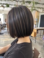 ボンドヘアステージ 良福寺店(BOND hair stage) 細めハイライト×まとまりボブで上品ヘアに