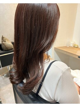 フルール(Fleur) 恵比寿 大人韓国風レイヤー 前髪カット ピンクカラー