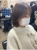 黒髪/ボブルフ/ネビージュ/小顔/ワンレン/髪質改善/グレージュ