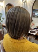 【バレイヤージュ風×ショート】